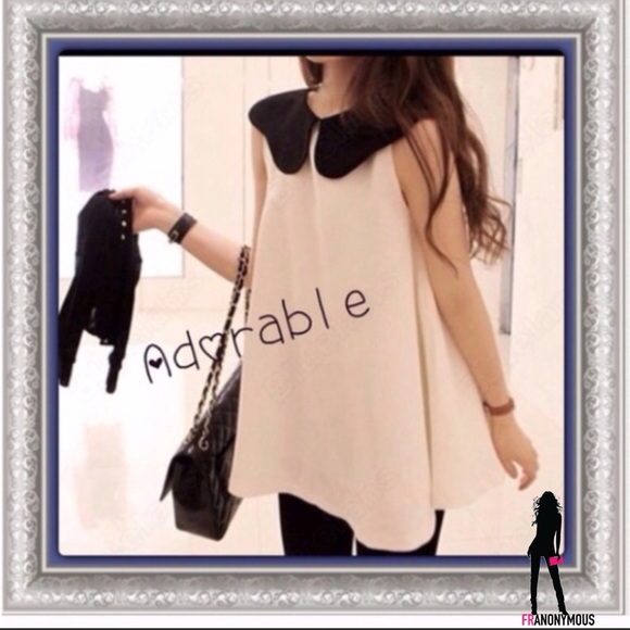 Tops - Cream Colored Chiffon Sleeveless Swing Top
